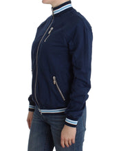Blue zip cotton cardigan John Galliano