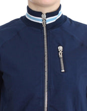 Blue zip cotton cardigan John Galliano