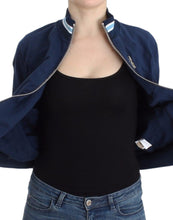 Blue zip cotton cardigan John Galliano