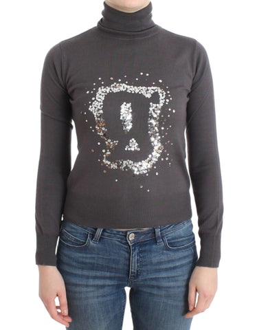 Brown turtleneck cotton sweater John Galliano