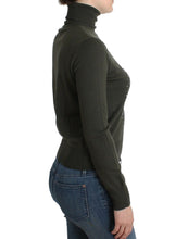 Green wool turtleneck sweater John Galliano