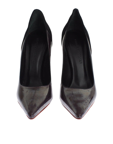 Gray Black Leather Suede Heels Pumps Shoes Cédric Charlier