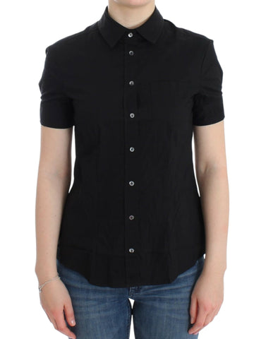Black cotton shirt top John Galliano