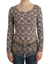 Brown longsleeved lace top Cavalli
