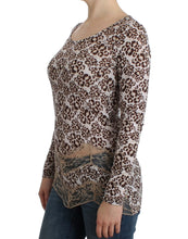 Brown longsleeved lace top Cavalli