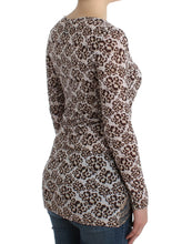 Brown longsleeved lace top Cavalli