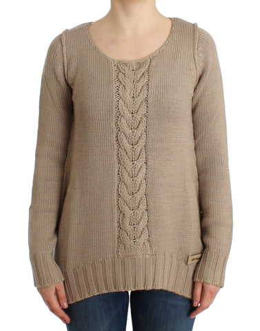 Beige knitted wool sweater Cavalli