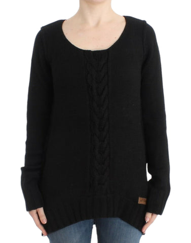 Black knitted wool sweater Cavalli