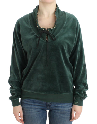 Green velvet cotton sweater Cavalli