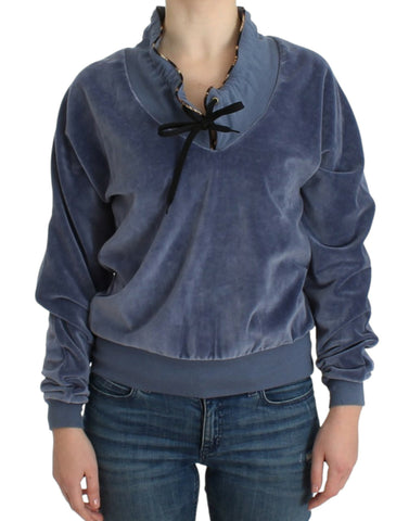 Blue velvet cotton sweater Cavalli
