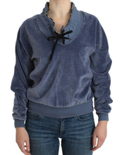 Blue velvet cotton sweater Cavalli