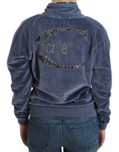 Blue velvet cotton sweater Cavalli
