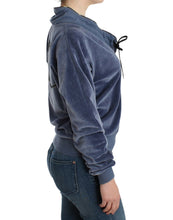 Blue velvet cotton sweater Cavalli