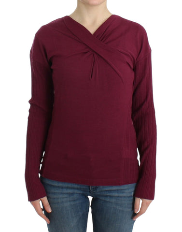 Purple knitted wool sweater Cavalli
