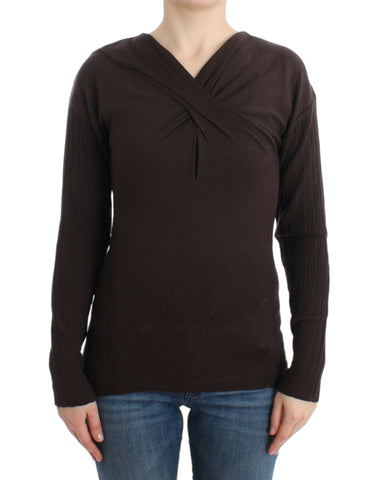 Brown knitted wool sweater Cavalli