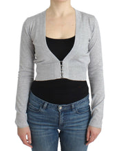 Gray cropped wool cardigan Cavalli