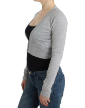 Gray cropped wool cardigan Cavalli