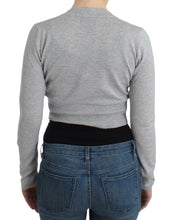 Gray cropped wool cardigan Cavalli