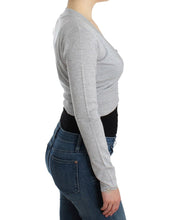 Gray cropped wool cardigan Cavalli