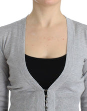 Gray cropped wool cardigan Cavalli