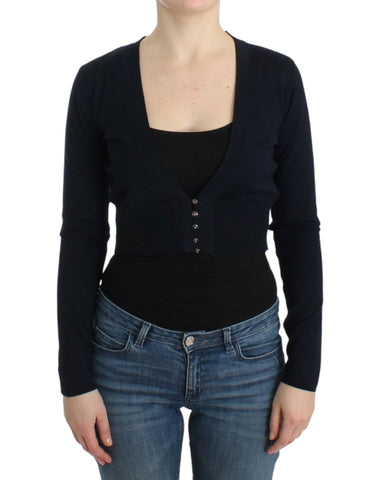 Black cropped wool cardigan Cavalli