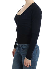 Black cropped wool cardigan Cavalli
