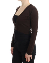 Brown cropped wool cardigan Cavalli