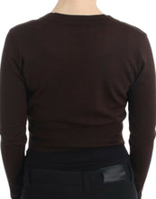 Brown cropped wool cardigan Cavalli