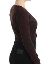 Brown cropped wool cardigan Cavalli