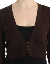 Brown cropped wool cardigan Cavalli