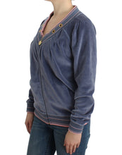 Blue velvet zipup sweater Cavalli