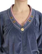 Blue velvet zipup sweater Cavalli