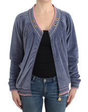 Blue velvet zipup sweater Cavalli