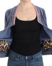Blue velvet zipup sweater Cavalli