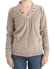 Beige velvet zipup sweater Cavalli