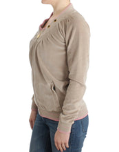 Beige velvet zipup sweater Cavalli
