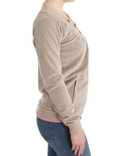 Beige velvet zipup sweater Cavalli