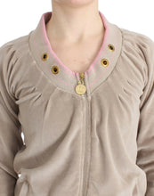 Beige velvet zipup sweater Cavalli