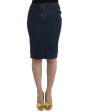 Blue corduroy pencil skirt Cavalli