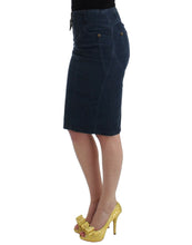 Blue corduroy pencil skirt Cavalli