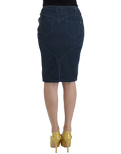 Blue corduroy pencil skirt Cavalli