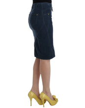 Blue corduroy pencil skirt Cavalli
