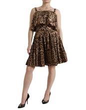 Dolce & Gabbana Brown Leopard Print Sleeveless A-line Dress