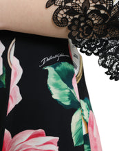 Dolce & Gabbana Black Floral Embellished Lace A-line Dress