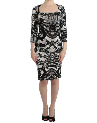 Black Printed Sheath Dress Cavalli