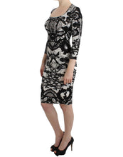 Black Printed Sheath Dress Cavalli