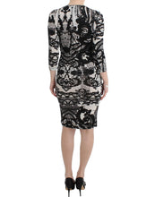 Black Printed Sheath Dress Cavalli