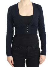Blue cropped wool cardigan Cavalli