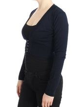 Blue cropped wool cardigan Cavalli