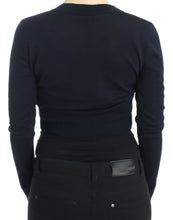 Blue cropped wool cardigan Cavalli